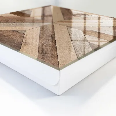 Nøgleskab i træ med geometrisk design