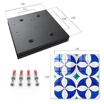 Nøgleskab med geometrisk motiv