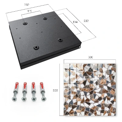 Nøgleskab med geometrisk mosaikmønster
