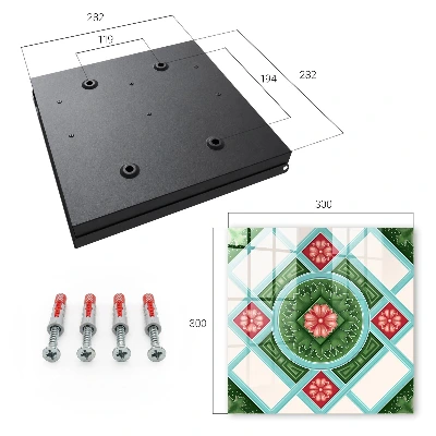 Nøgleboks med blomstergeometrisk motiv