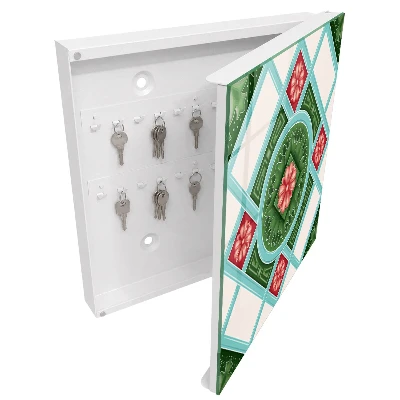 Nøgleboks med blomstergeometrisk motiv