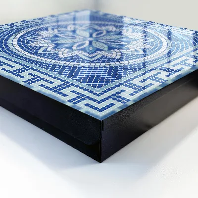 Nøgleskab med blå mosaik