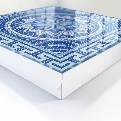 Nøgleskab med blå mosaik