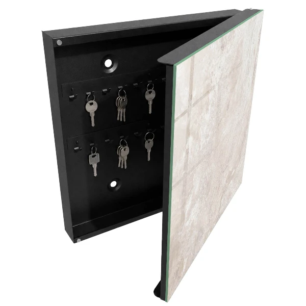Nøgleskab med beige abstraktioner