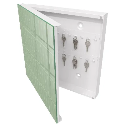Nøgleskab i grønt ternet design