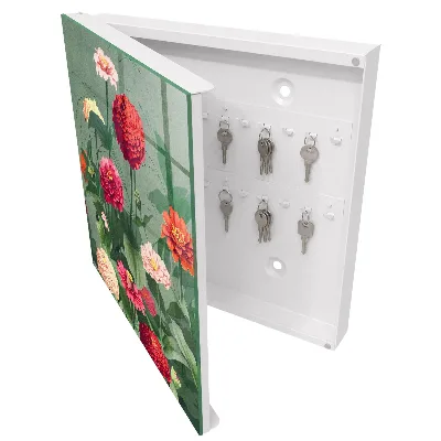 Nøgleskab til hjemmet med motiv af blomstrende have