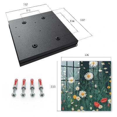 Nøgleskab med motiv af blomstereng