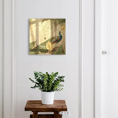 Nøgleskab med motiv af eksotisk landskab