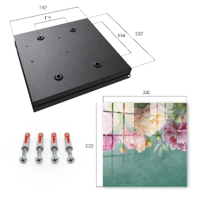 Nøgleskab med blomstermotiv
