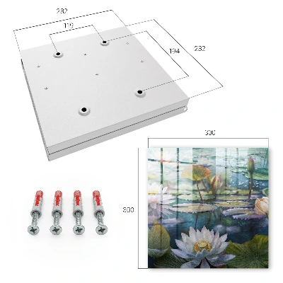 Nøgleskab med motiv af vandblomster