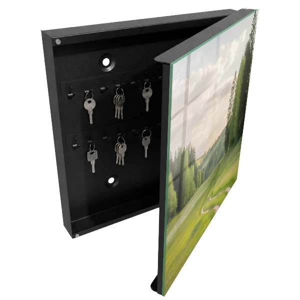Nøgleboks med motiv af idyllisk landskab