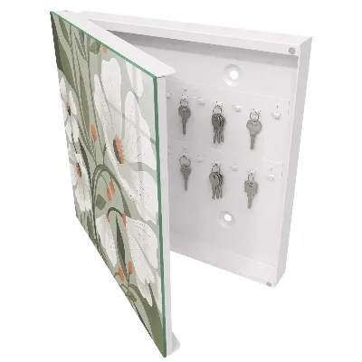 Nøgleskab til hjemmet Beige blomster