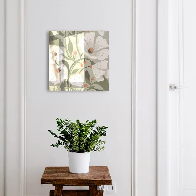Nøgleskab til hjemmet Beige blomster