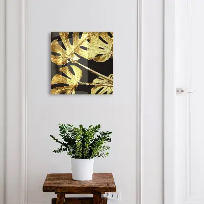 Nøgleskab med motiv af monstera-blade