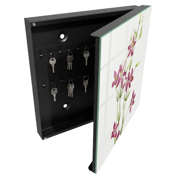 Nøgleskab til hjemmet med motiv af lyserøde blomster