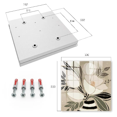 Nøgleskab med blomsterminimalistisk motiv