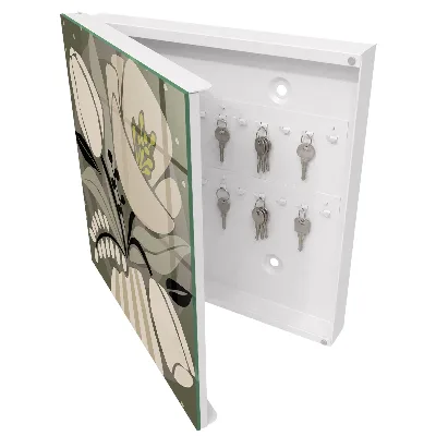 Nøgleskab til hjemmet Beige blomster