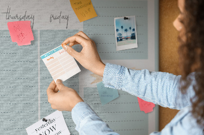 Opslagstavle kork Planner med blomster