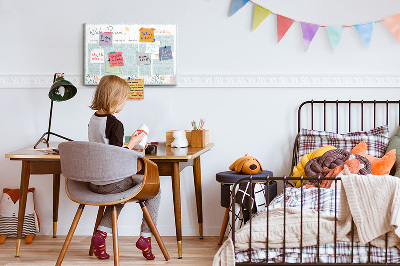 Opslagstavle kork Planner med blomster