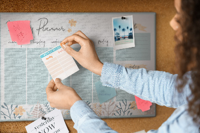 Opslagstavle kork Planner med blomster