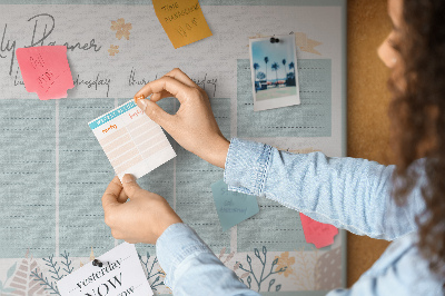 Opslagstavle kork Planner med blomster