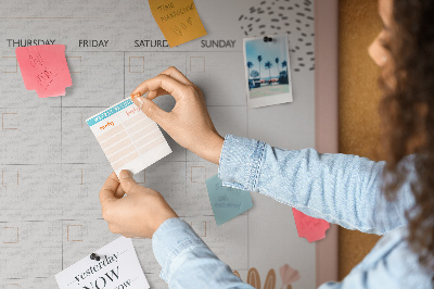 Opslagstavle kork Planner med blomster