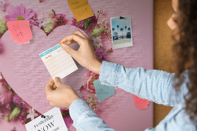 Kork opslagstavle Hjerte af blomster