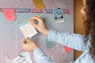 Opslagstavle kork Enhjørning-planner