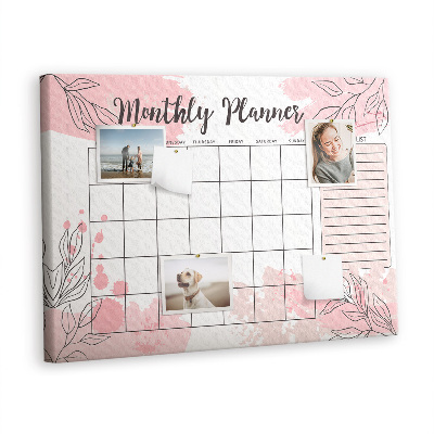 Kork opslagstavle Pink planner