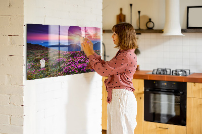 Magnet opslagstavle glas Solopgang blomster