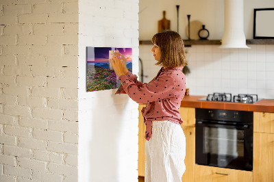 Magnet opslagstavle glas Solopgang blomster