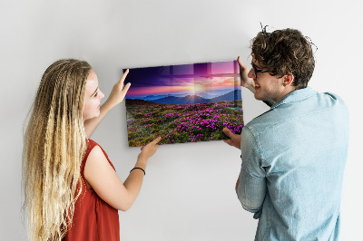 Magnet opslagstavle glas Solopgang blomster