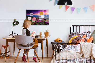 Magnet opslagstavle glas Solopgang blomster