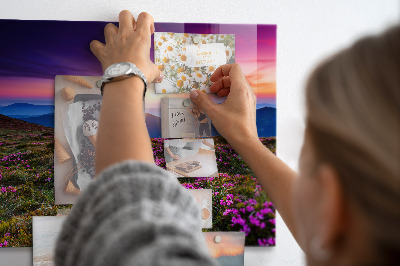 Magnet opslagstavle glas Solopgang blomster