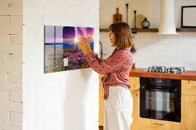 Magnet opslagstavle glas Solopgang blomster