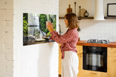 Glastavle magnetisk Skov med vandfald