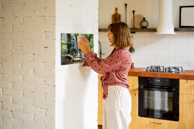 Glastavle magnetisk Skov med vandfald