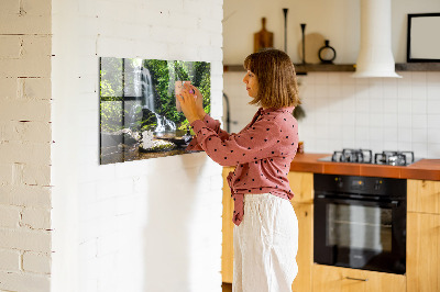 Glastavle magnetisk Skov med vandfald