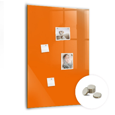 Magnet opslagstavle glas orange farve