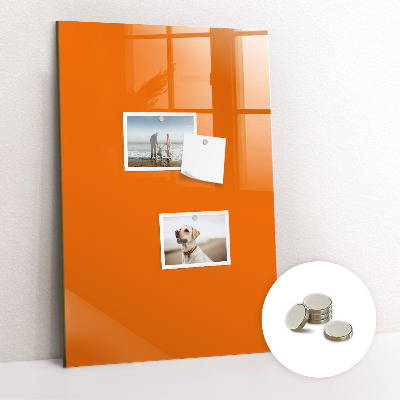 Magnet opslagstavle glas orange farve