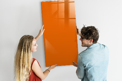 Magnet opslagstavle glas orange farve