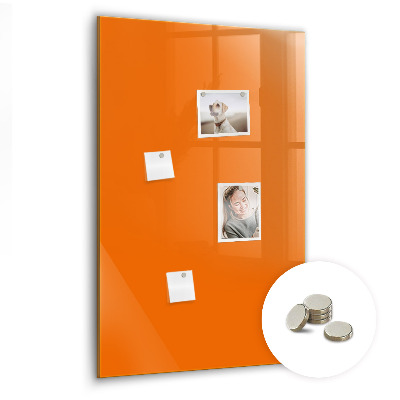 Magnet opslagstavle glas orange farve