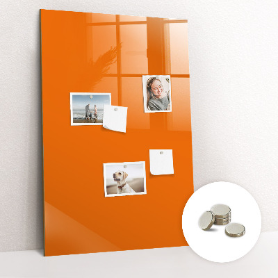 Magnet opslagstavle glas orange farve