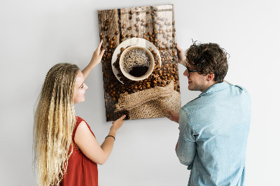 Magnet opslagstavle glas kop kaffe