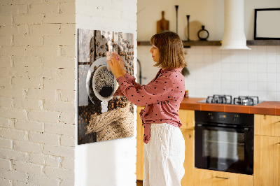 Magnet opslagstavle glas kop kaffe