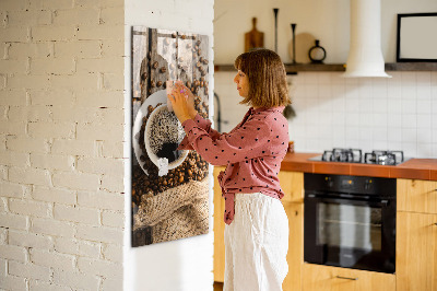 Magnet opslagstavle glas kop kaffe