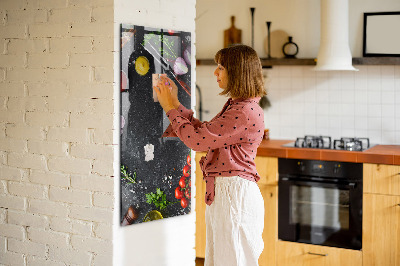 Opslagstavle med magnet Ingredienser til pizza