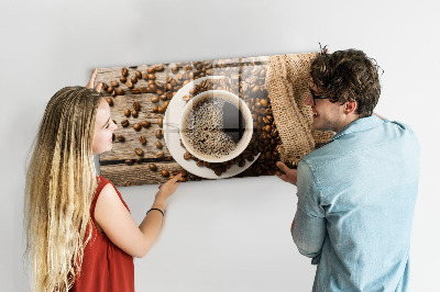 Magnet opslagstavle glas Sæk med kaffe