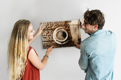 Magnet opslagstavle glas Sæk med kaffe