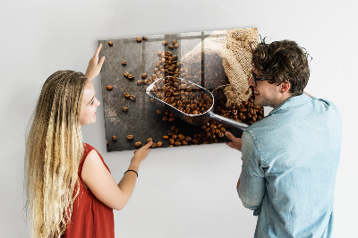 Magnetisk glastavle Sæk med frisk kaffe